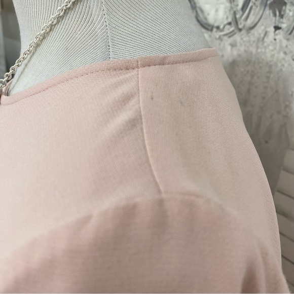 Laundry by Shelli Segal Size 6 Crepe Shift Feather Detail Solid Pink Long Sleeve - Picture 8 of 14